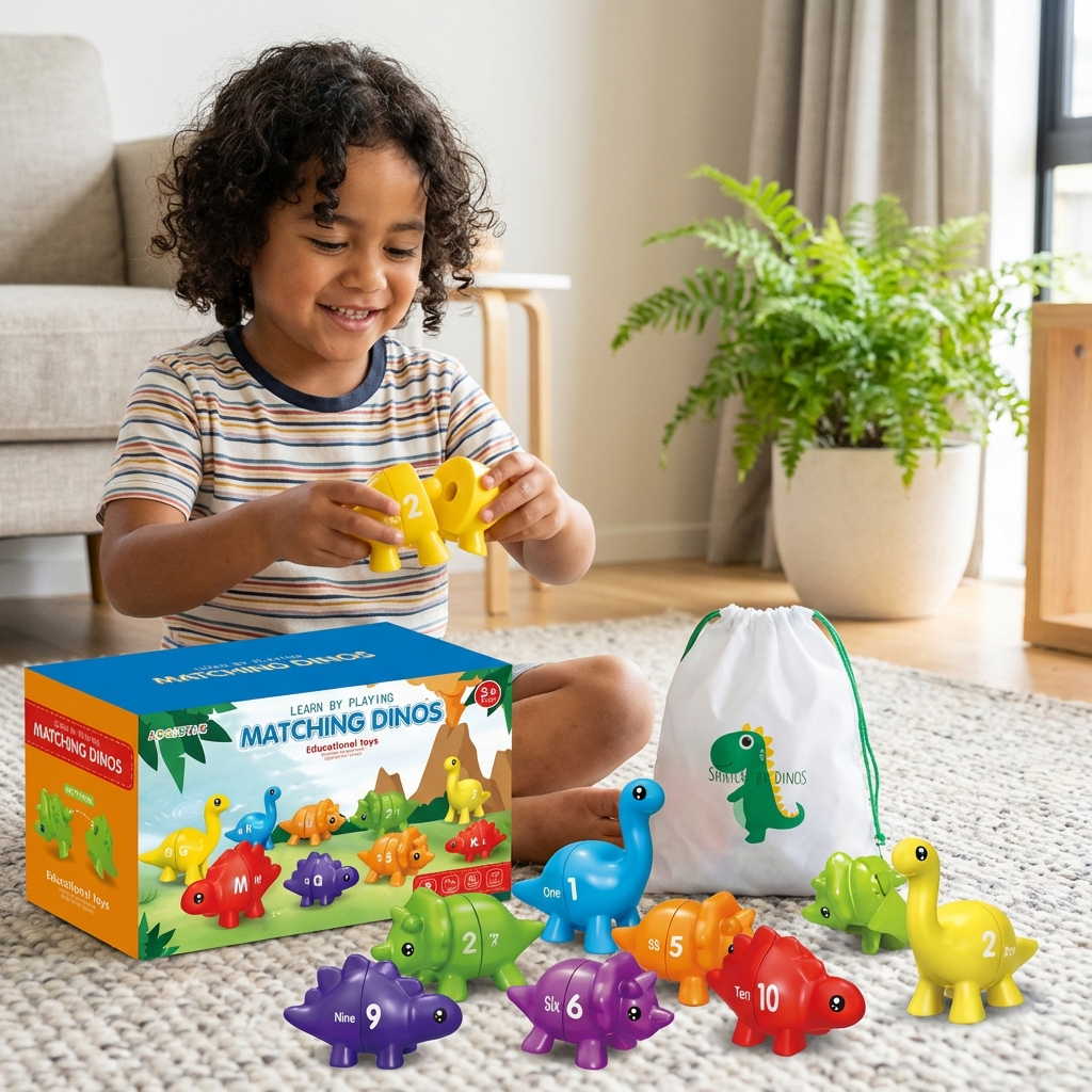 Educational Montessori Color Dinosaur Sorting Game Set