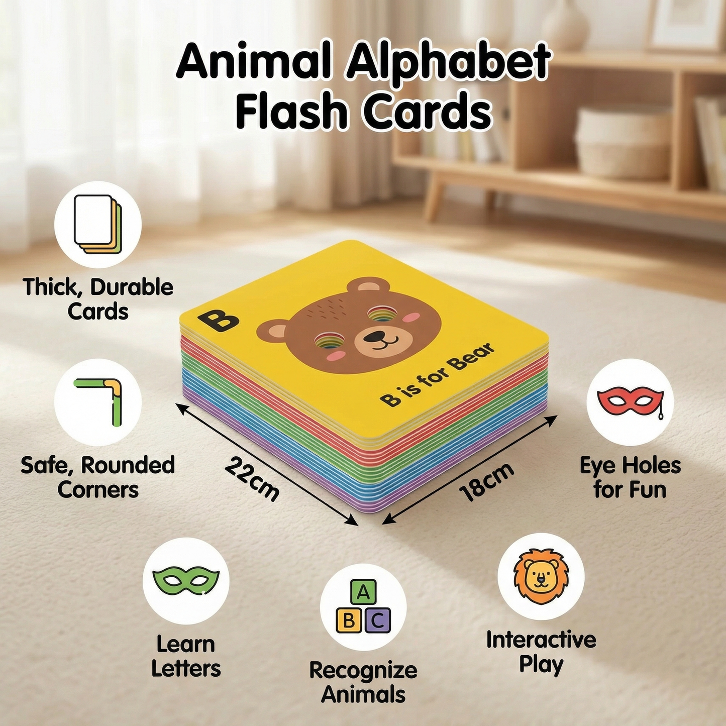 Alphabet Flash Cards with Animal Designs