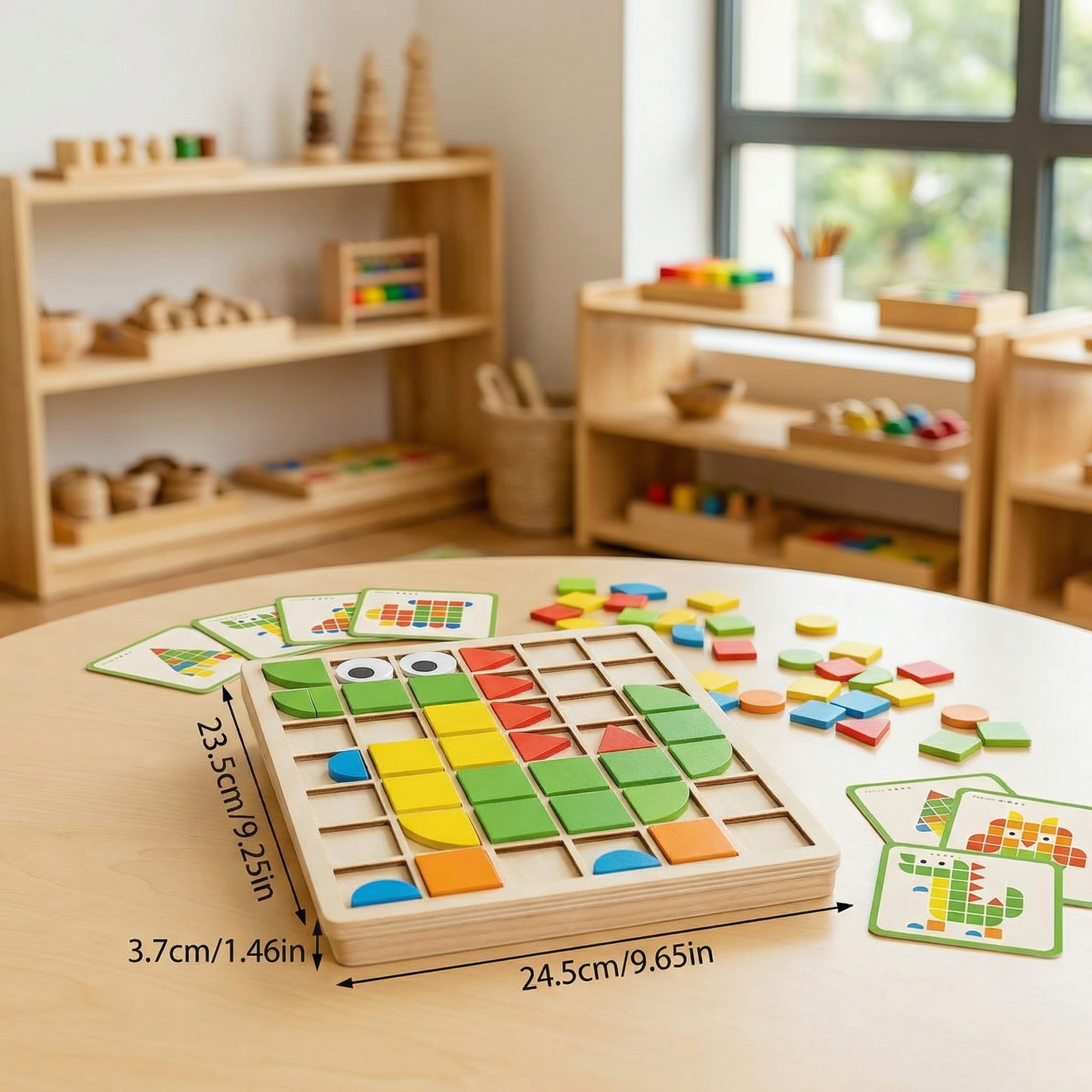 Montessori Mosaic Puzzle Colors and Shapes Game