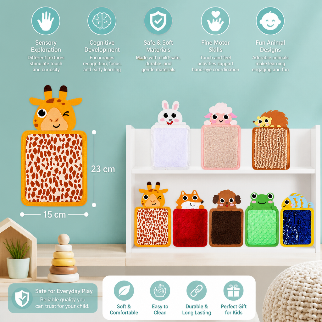 Tactile Animal Cushions (Set of 8)