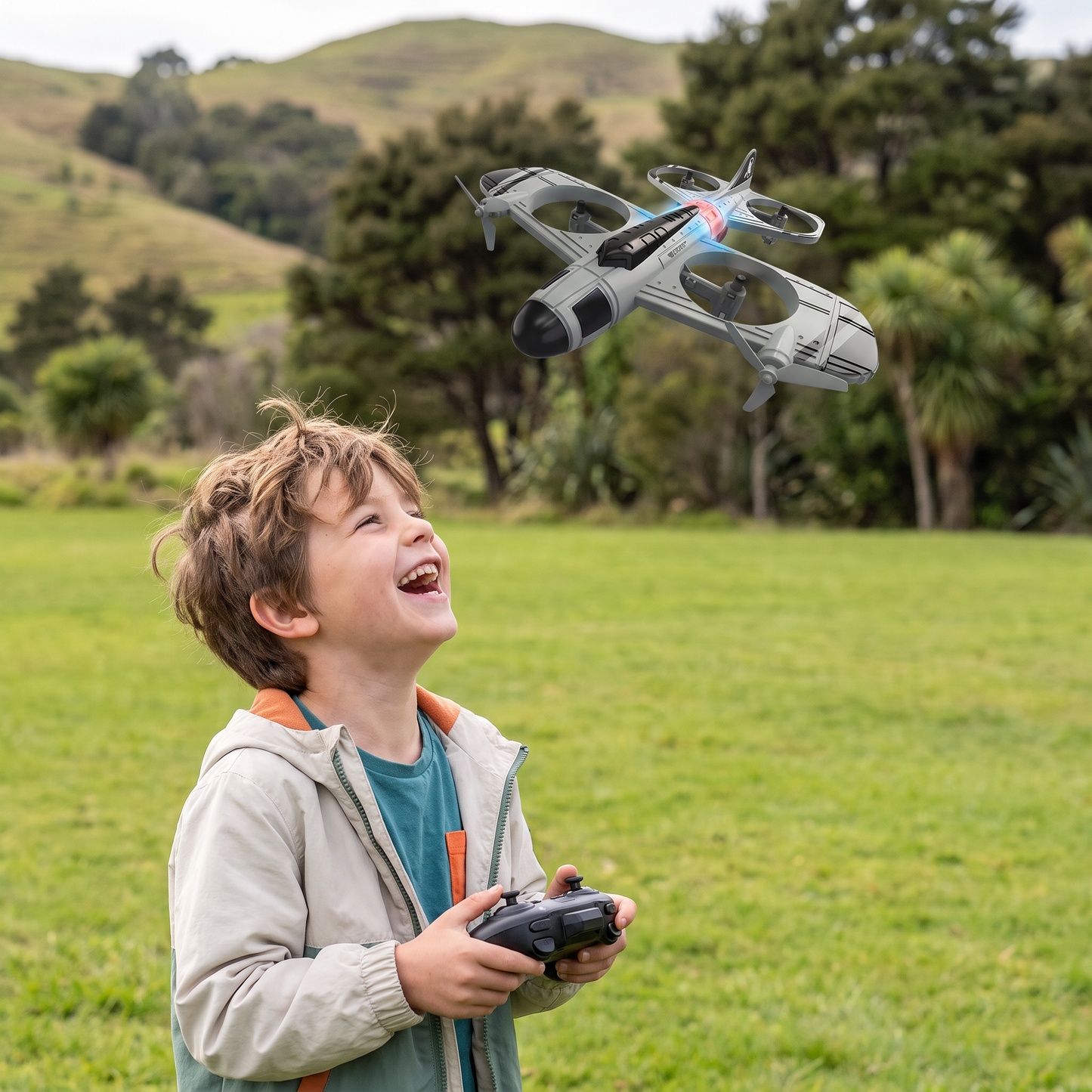 2-in-1 Remote Control Fighter Jet & Drone Toy