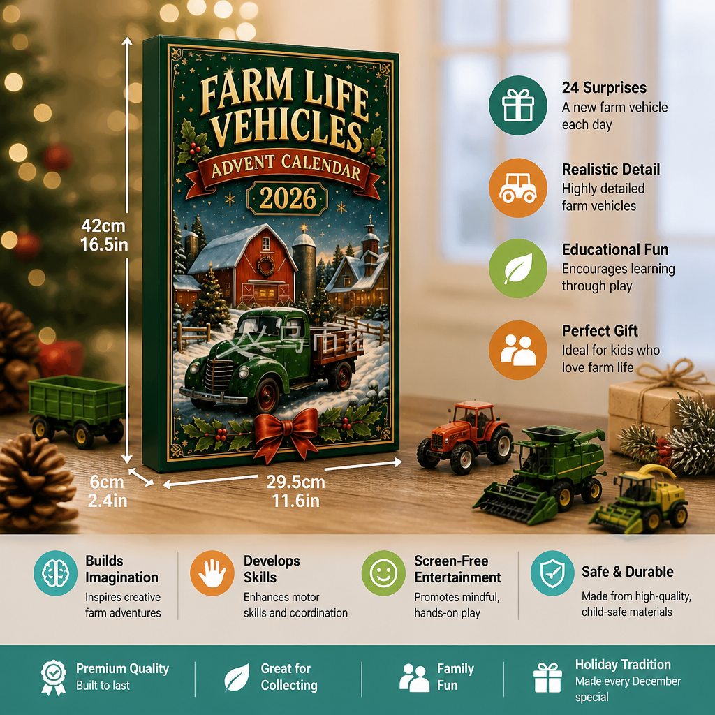 24-Day Farm Vehicles Christmas Advent Calendar