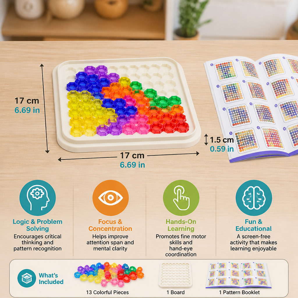 Rainbow Bead Puzzle Board – Logic & Problem-Solving Game