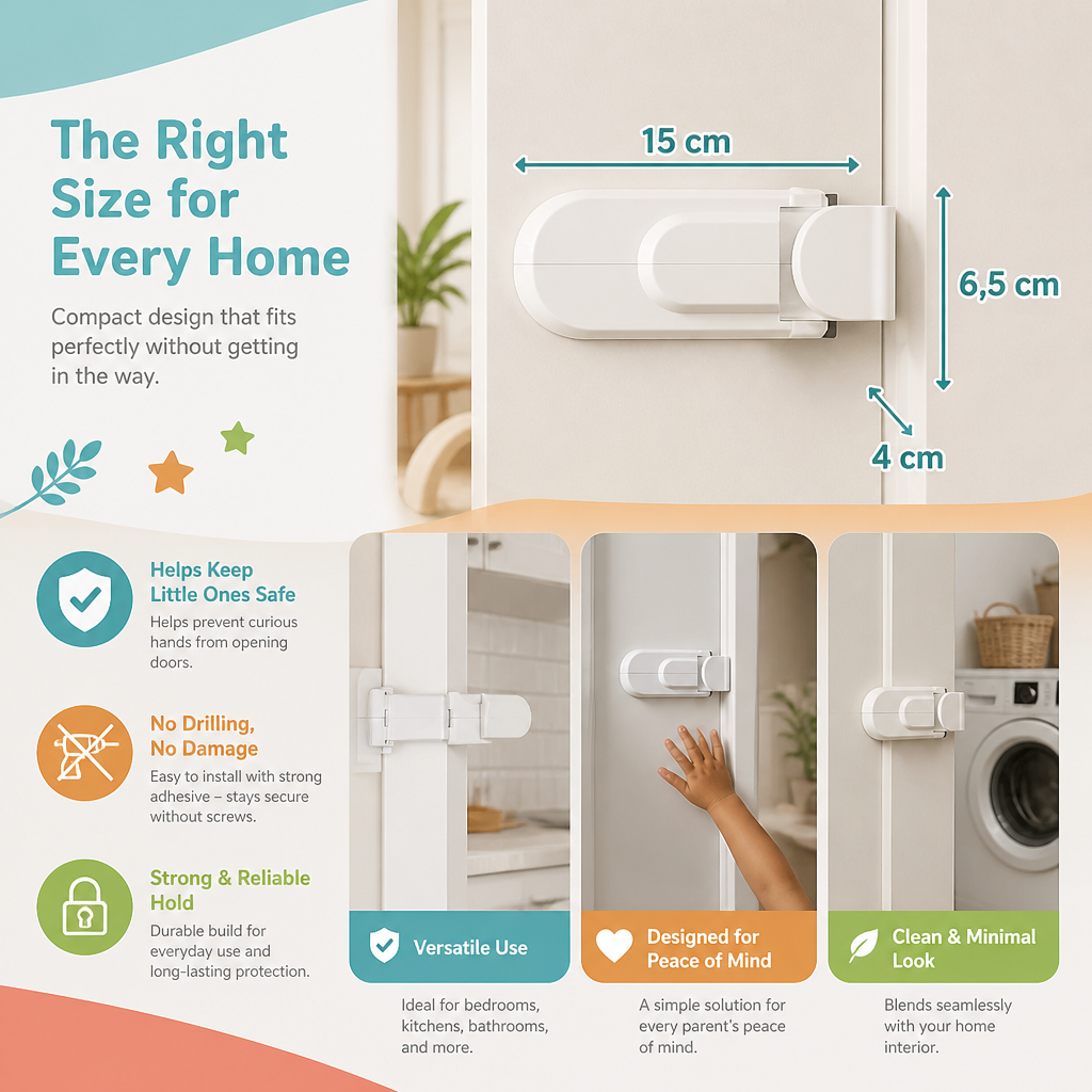 No-Drill Child Safety Door Lock