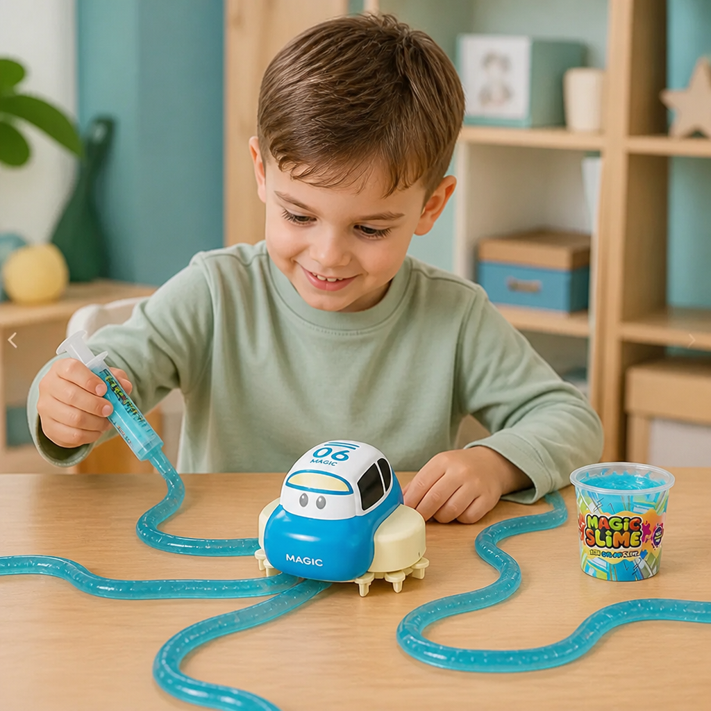 Magic Slime Race Track Set – DIY Electric Car Adventure