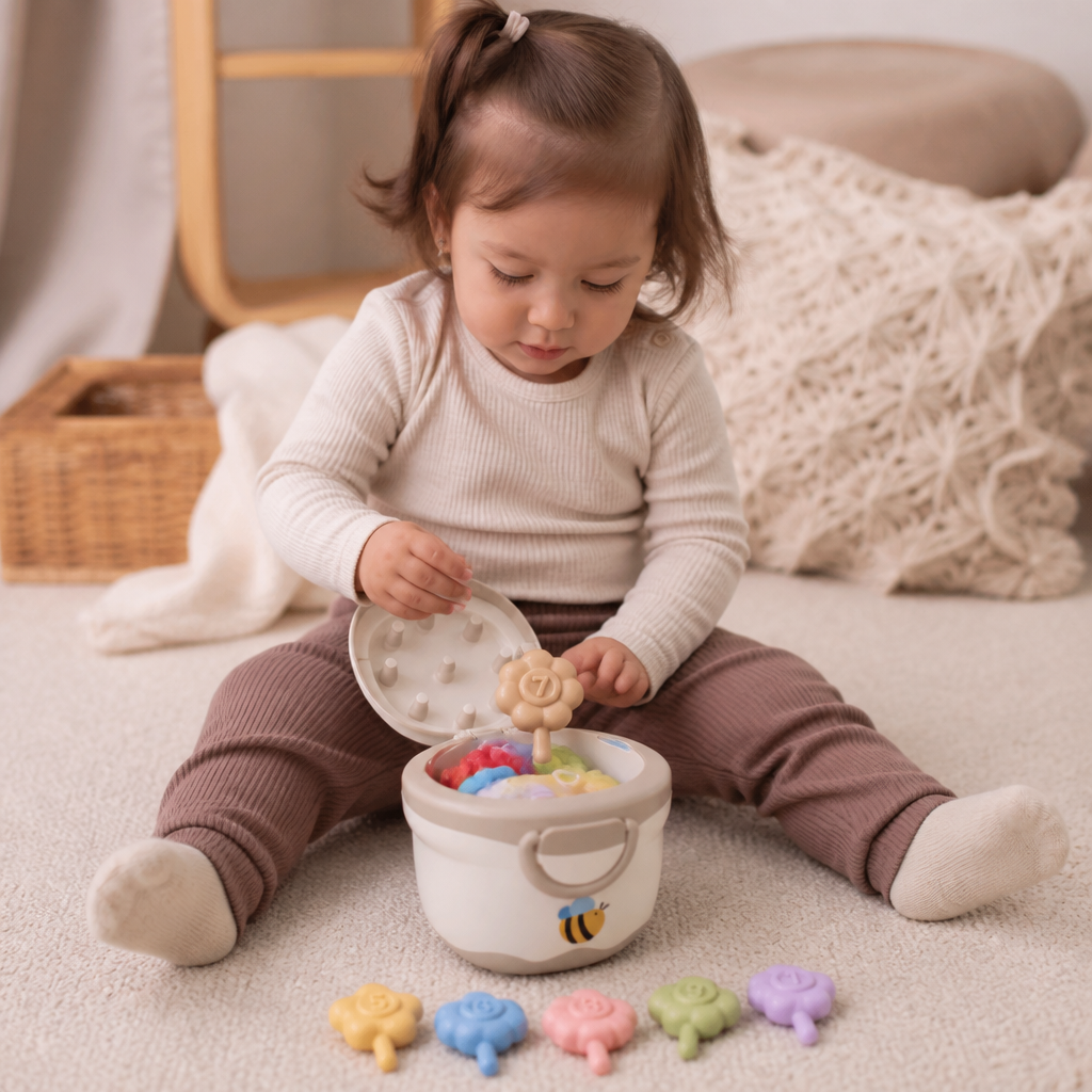 Montessori Flower Pot Color & Number Matching Learning Game