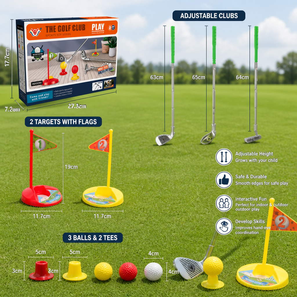 Kids Golf Set with Adjustable Clubs – Perfect for Backyard Play