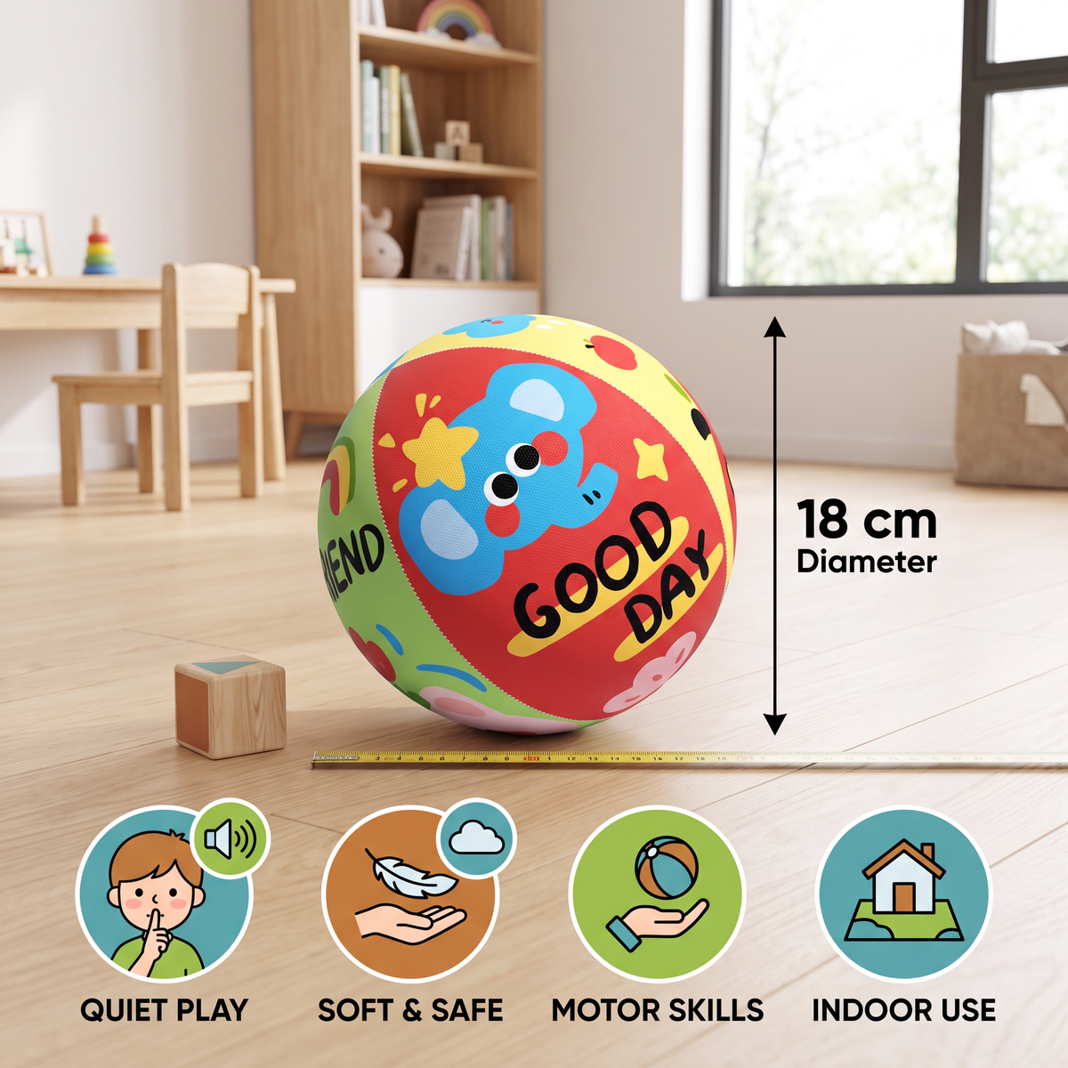 Soft & Safe Silent Indoor Play Ball for Kids