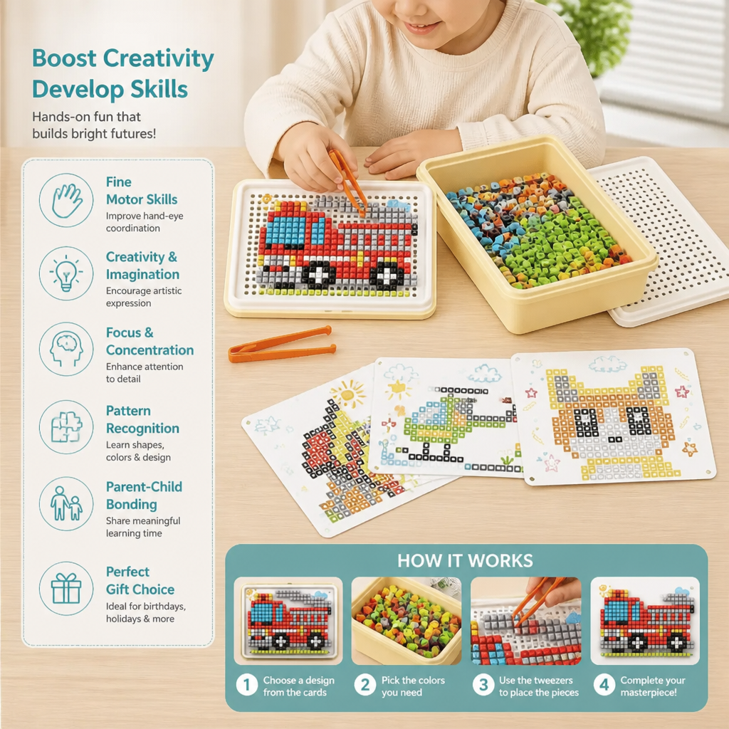 Montessori Learning Peg Mosaic Board
