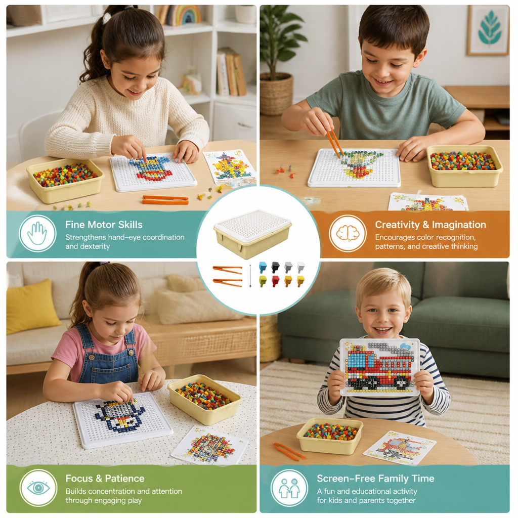 Montessori Learning Peg Mosaic Board