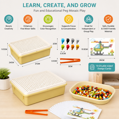 Montessori Learning Peg Mosaic Board