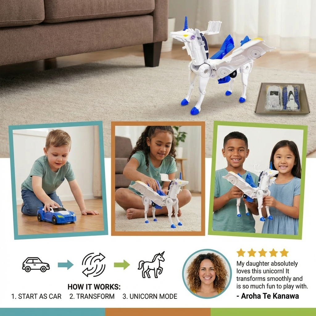 Transforming Unicorn Toy Cars