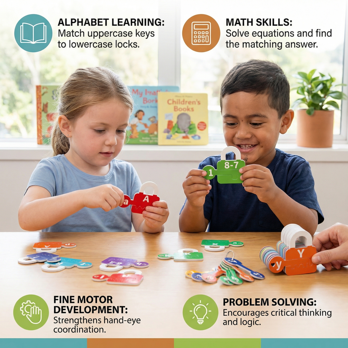 Letters and Math Locks and Keys Learning Game