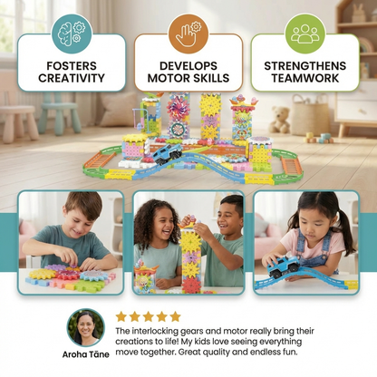 Rotating Montessori Gear Building Block Toy