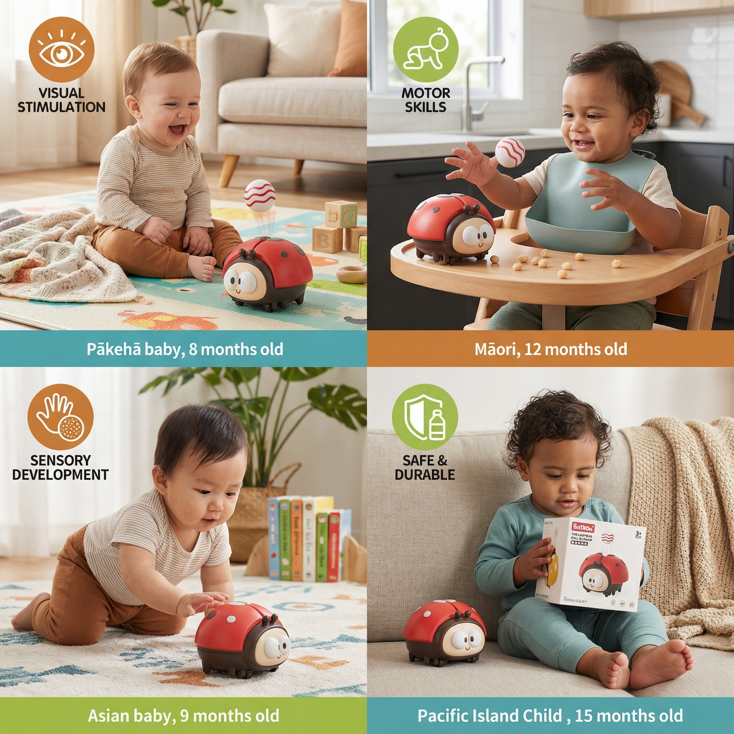 Ladybug Balloon Toy for Babies