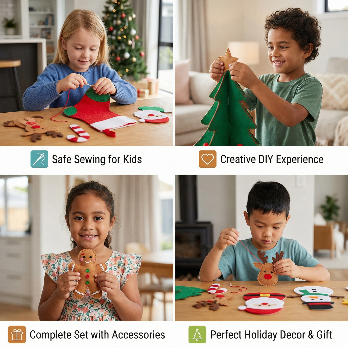 Safe Felt Christmas Set to Sew Yourself