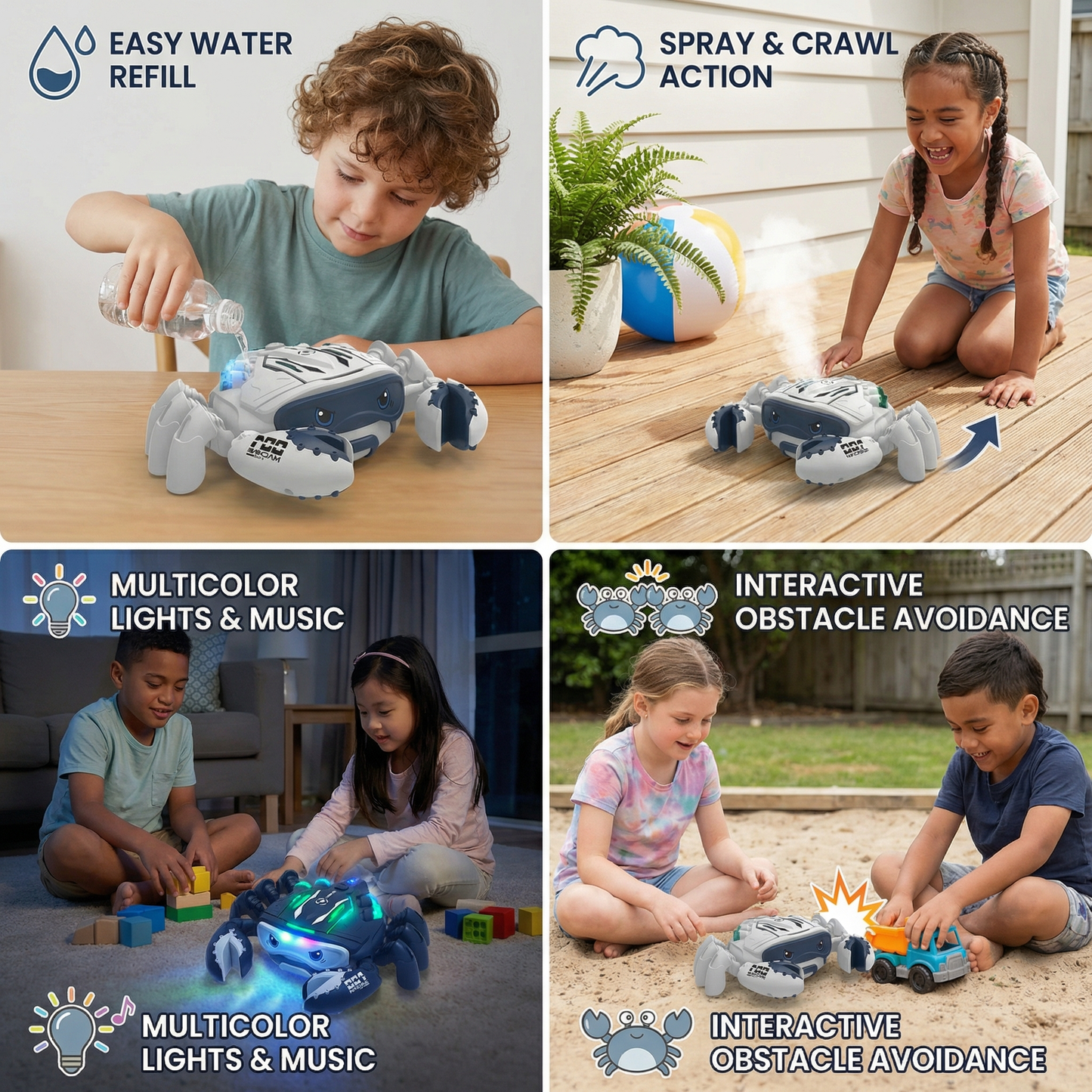 Glowing and Steam-Spraying Musical Crab