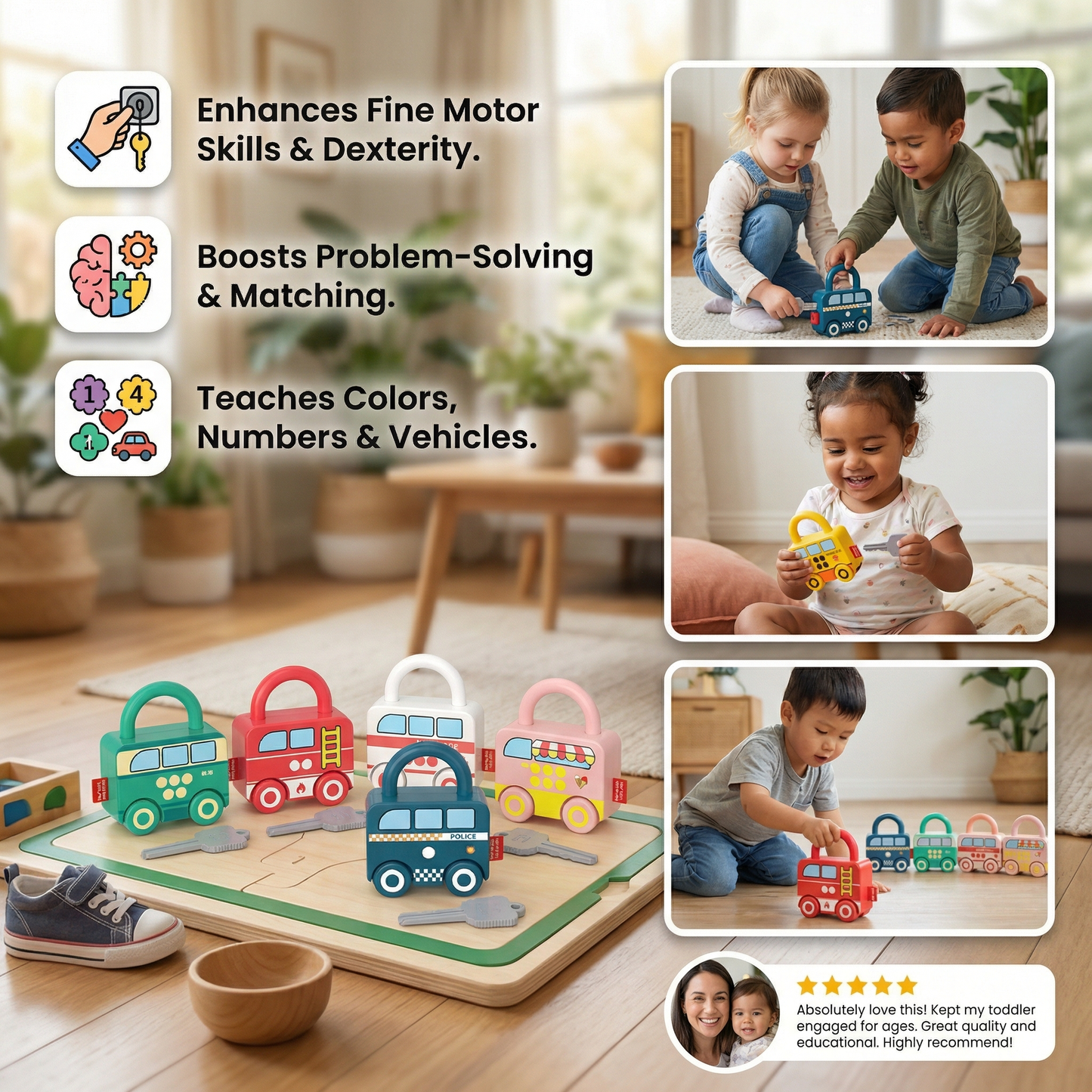 Montessori Key and Lock – Patterns and Colors Toy