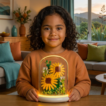 Noble Building Block Flower in Glass