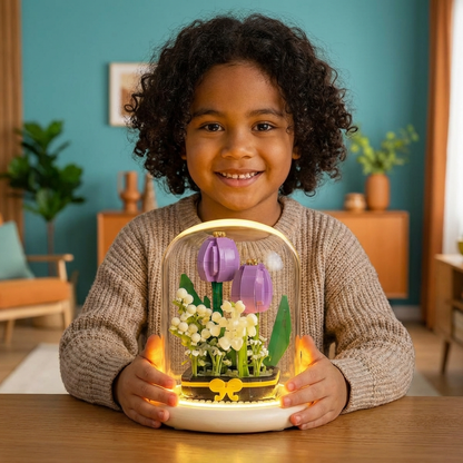 Noble Building Block Flower in Glass