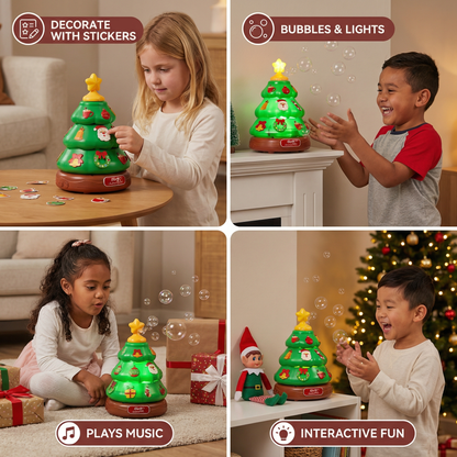 Musical Bubble Christmas Tree with Stickers for Decorating