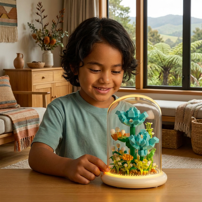 Noble Building Block Flower in Glass