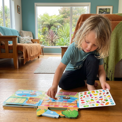 Reusable Montessori Sticker Books with Various Themed Worlds