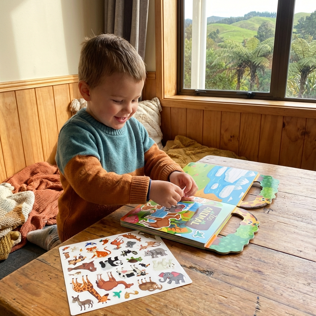 Reusable Montessori Sticker Books with Various Themed Worlds