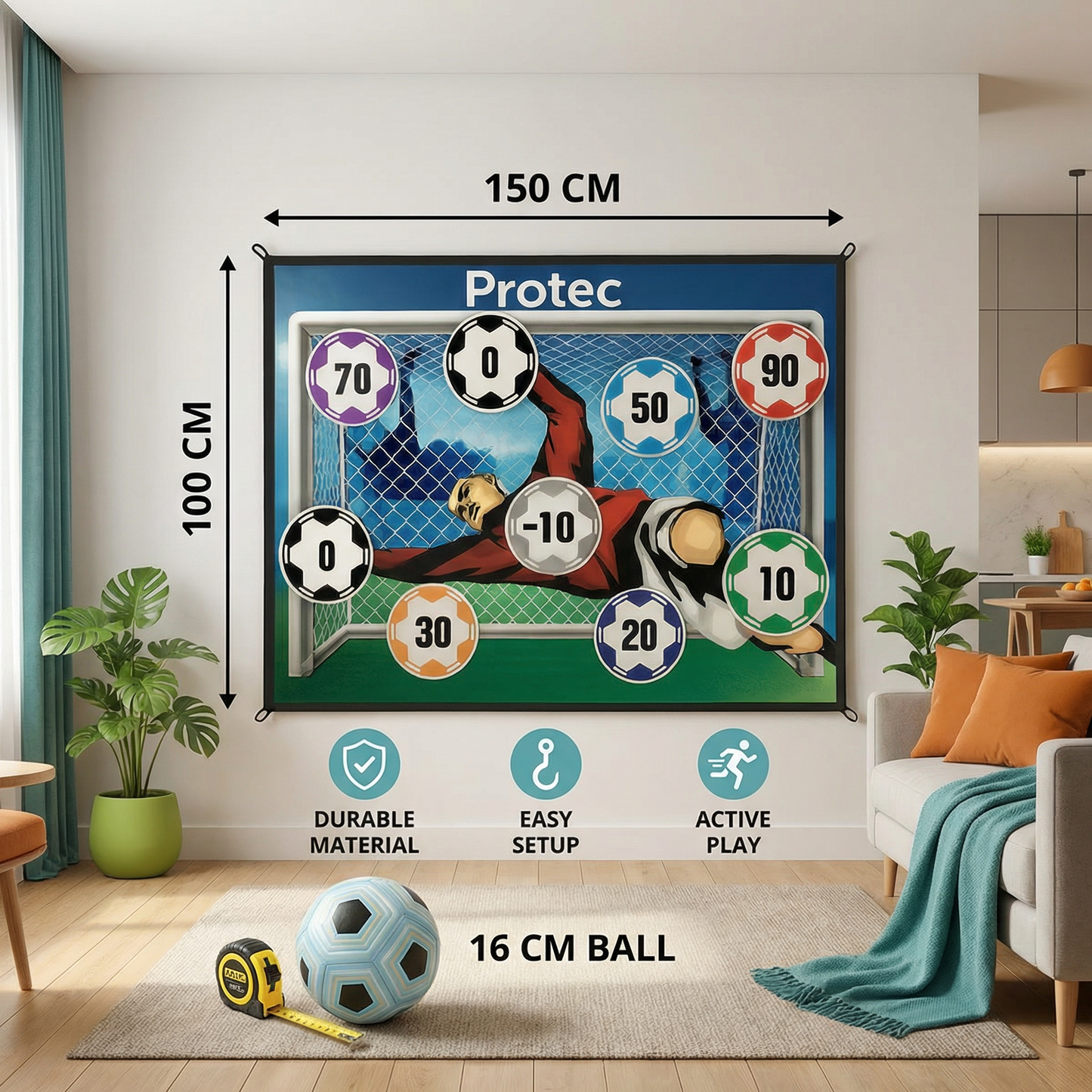 Safe Football Target Shot Wall for Home