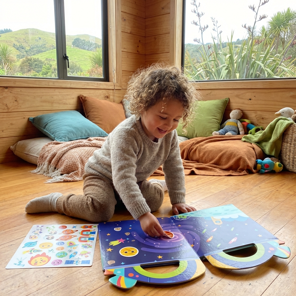 Reusable Montessori Sticker Books with Various Themed Worlds