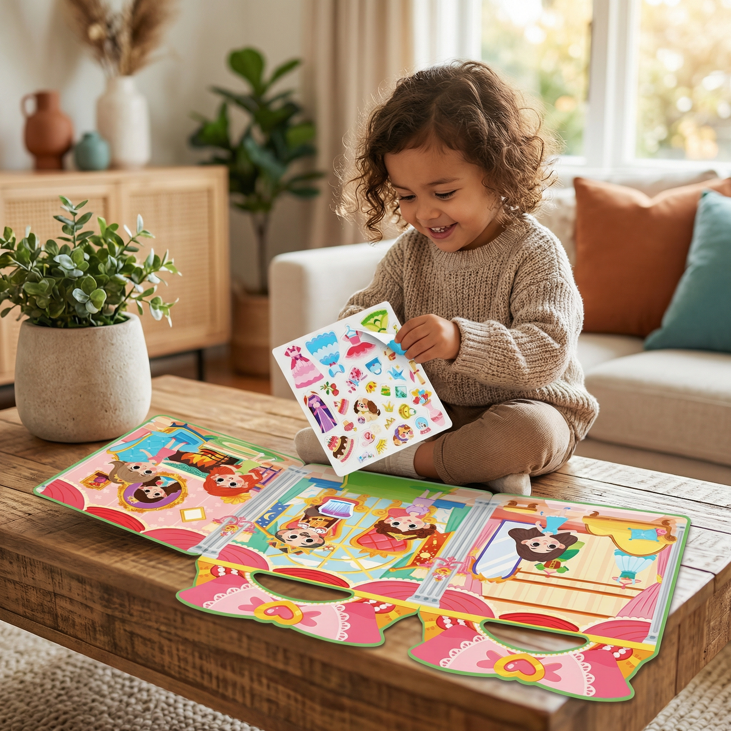 Reusable Montessori Sticker Books with Various Themed Worlds