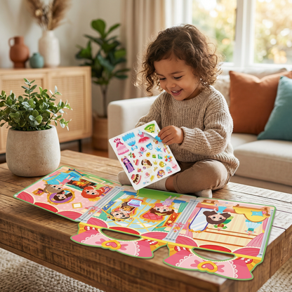 Reusable Montessori Sticker Books with Various Themed Worlds