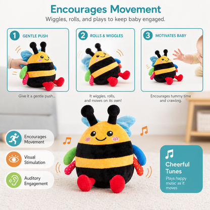 Interactive Musical Tummy Time Bee Plush Toy