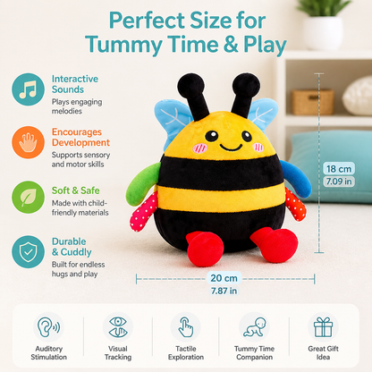Interactive Musical Tummy Time Bee Plush Toy