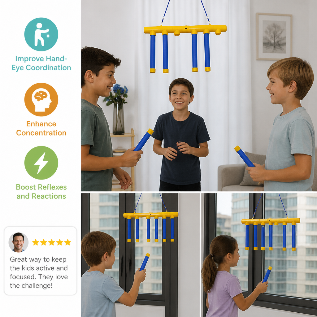 Falling Sticks Reflex Challenge Game – Hand-Eye Coordination Toy