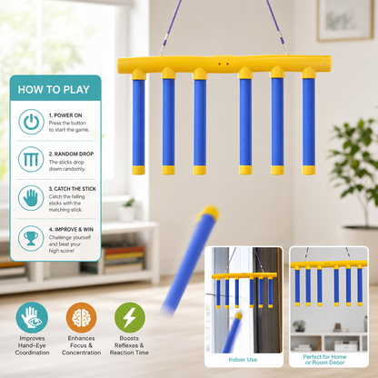 Falling Sticks Reflex Challenge Game – Hand-Eye Coordination Toy