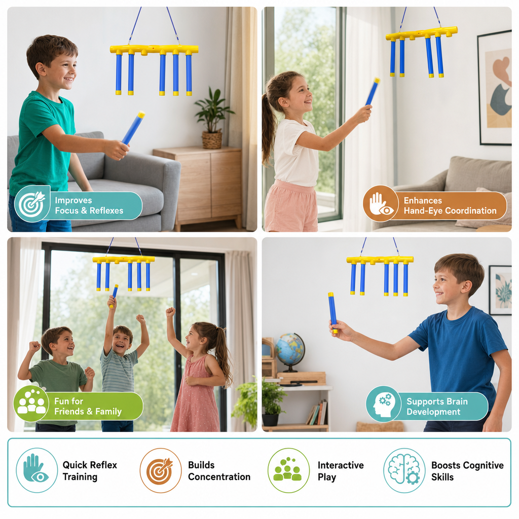 Falling Sticks Reflex Challenge Game – Hand-Eye Coordination Toy