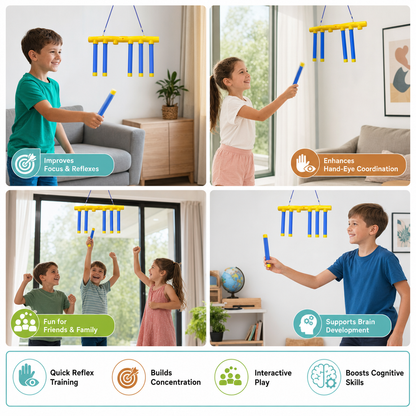Falling Sticks Reflex Challenge Game – Hand-Eye Coordination Toy