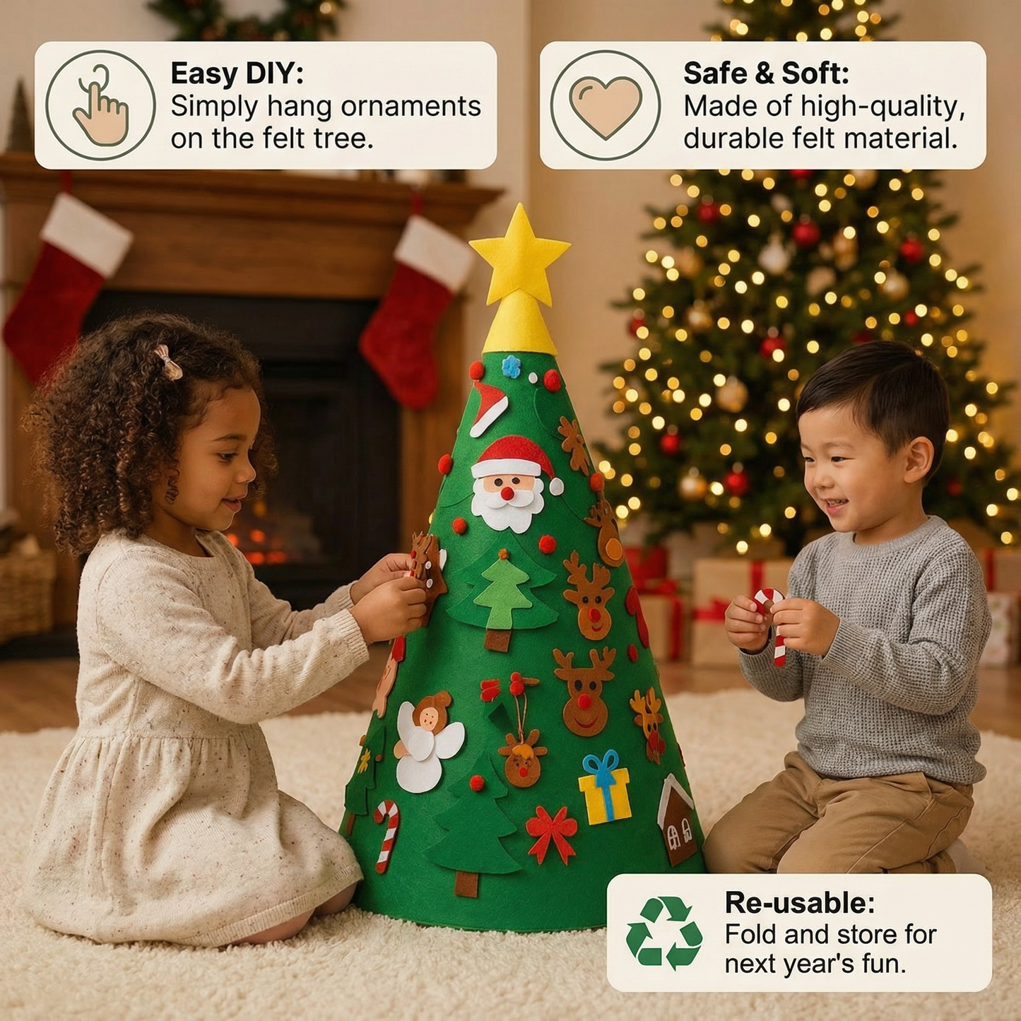 Montessori 3D Felt Christmas Tree