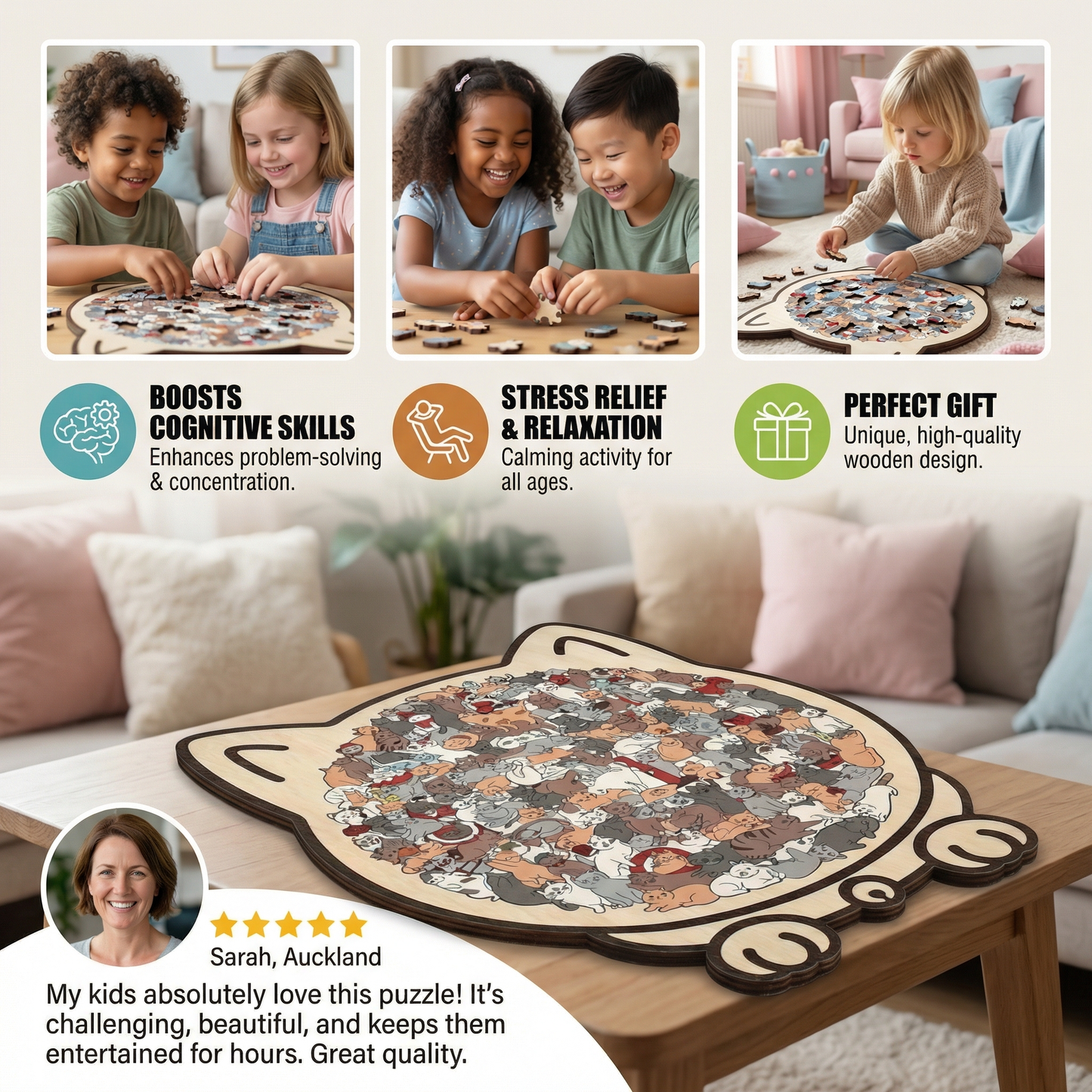 Wooden Cat Puzzle