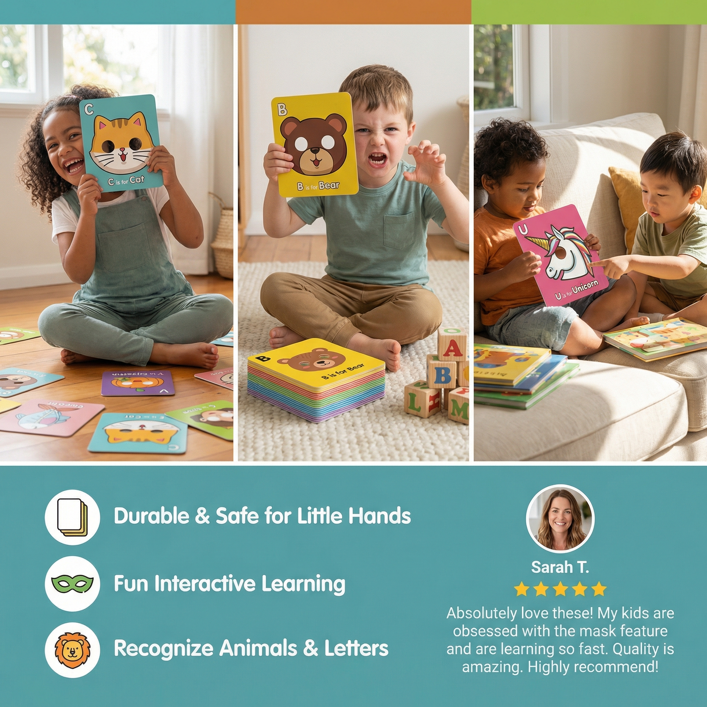 Alphabet Flash Cards with Animal Designs