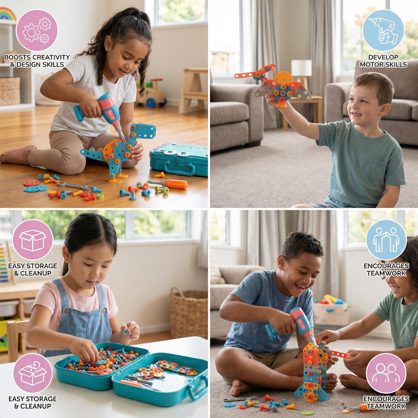 Kids’ Construction Set in Cute Dino Design