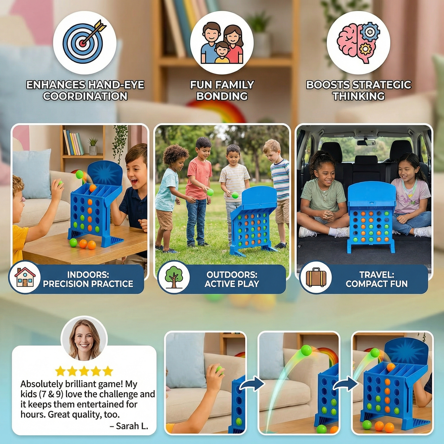 Four in a Row Target Shooting Game