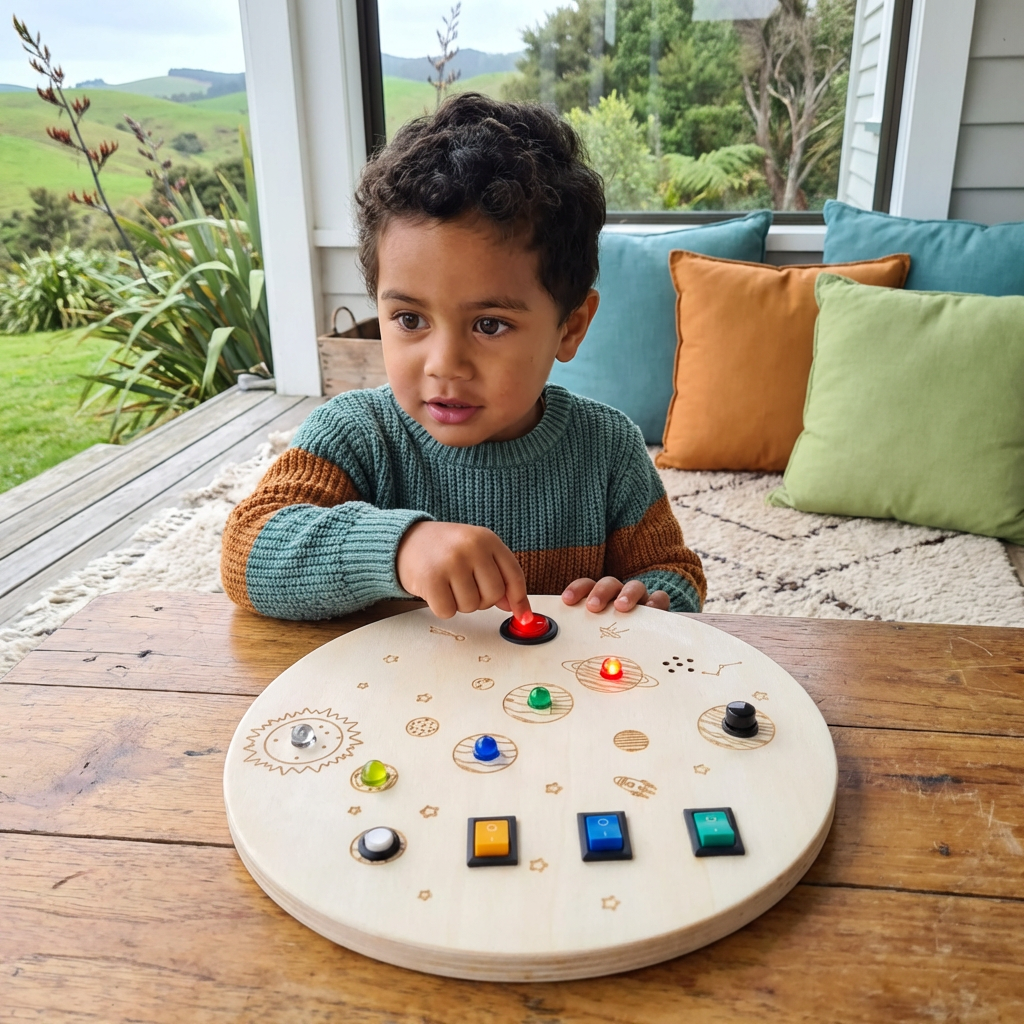 Montessori Activity Board Made of Wood