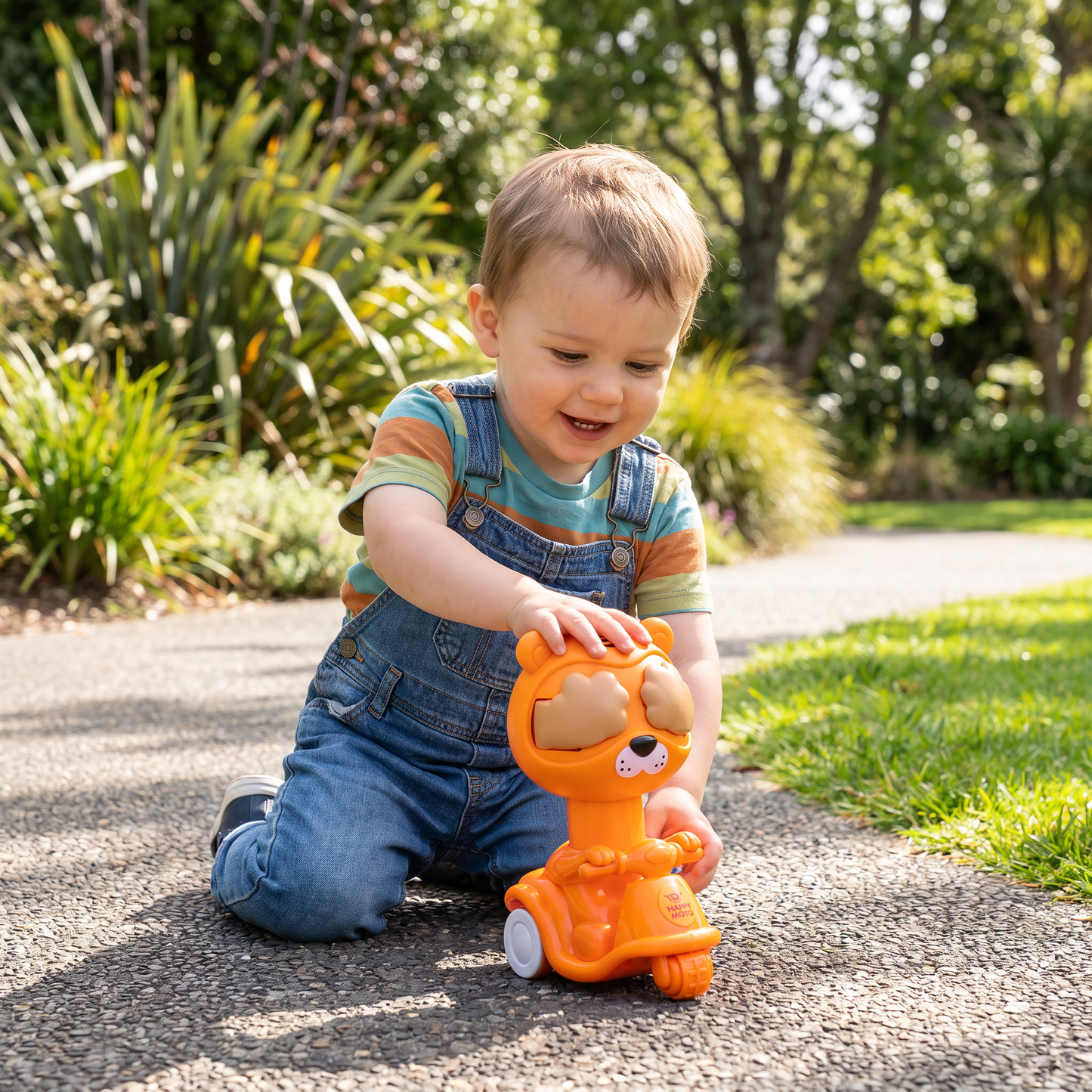 Press & Go Animal Motorcycle Toy – Cute Hide-and-Seek Character Car