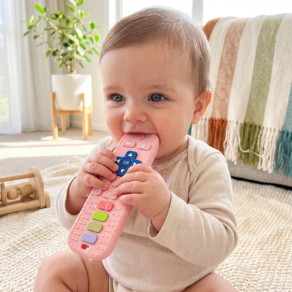 Silicone Remote Control Baby Teether – BPA-Free Sensory Chew Toy