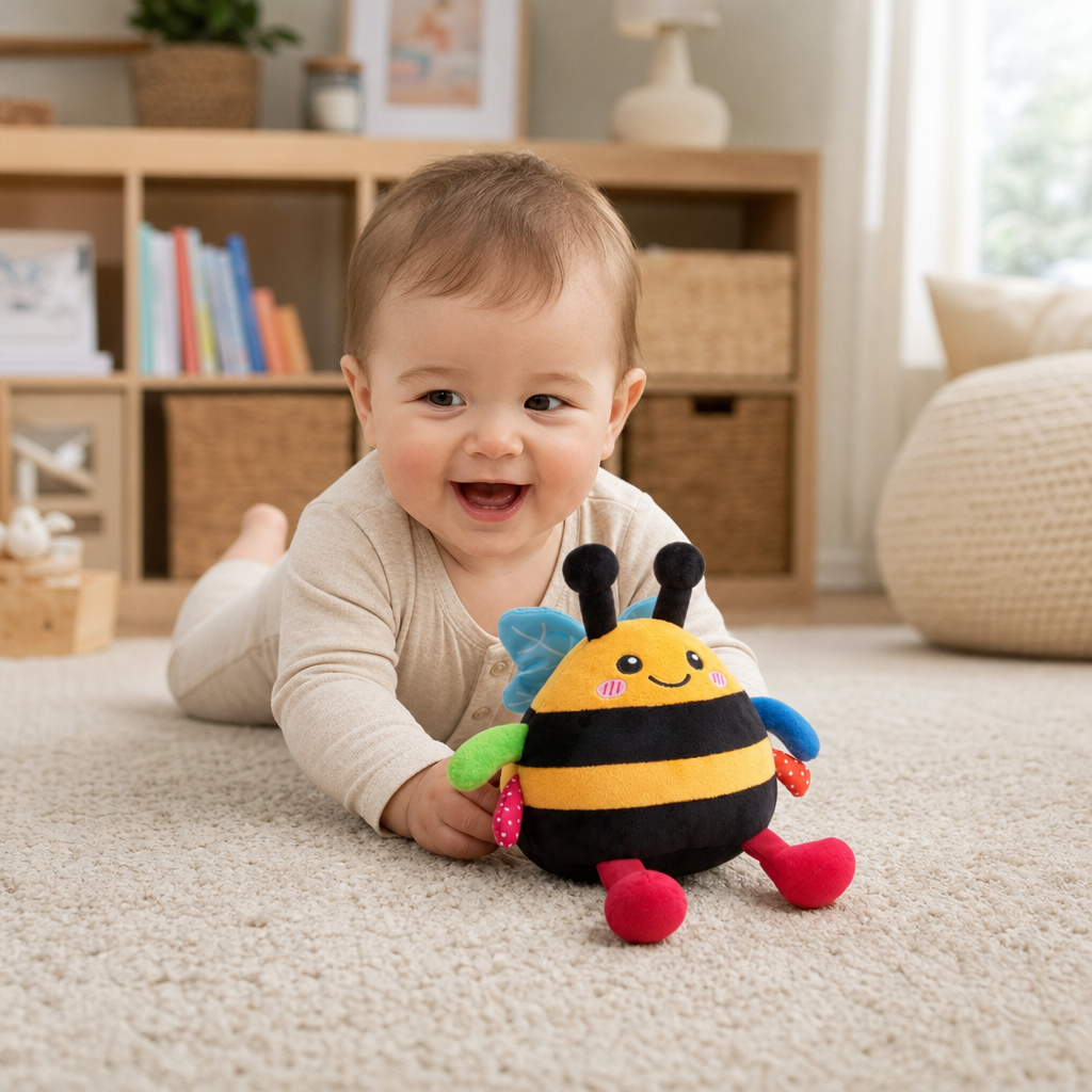 Interactive Musical Tummy Time Bee Plush Toy