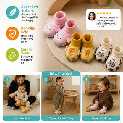 Cosy Baby Sock Shoes – Warm, Non-Slip & Comfortable