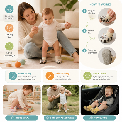 Cosy Baby Sock Shoes – Warm, Non-Slip & Comfortable
