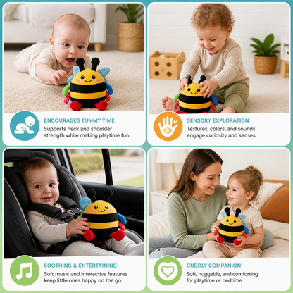 Interactive Musical Tummy Time Bee Plush Toy